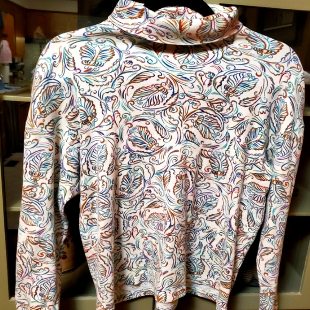 Vtg 90s RTW Multicolored Mockneck Sweater